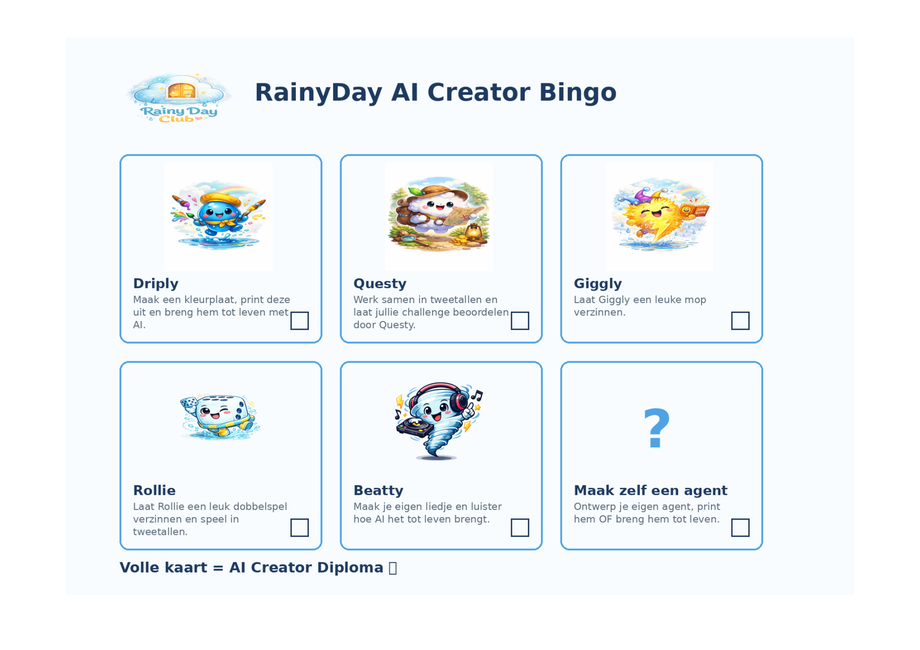 RainyDay bingo kaart